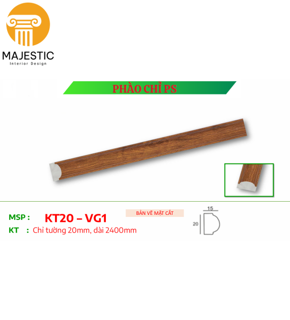 Chỉ Khung Nhựa Vân Gỗ 2cm