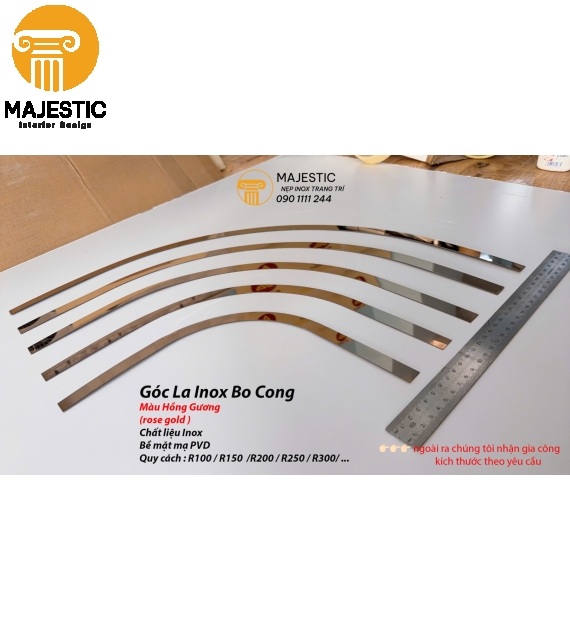 Góc Bo La INOX Bản 15mm Hồng Gương