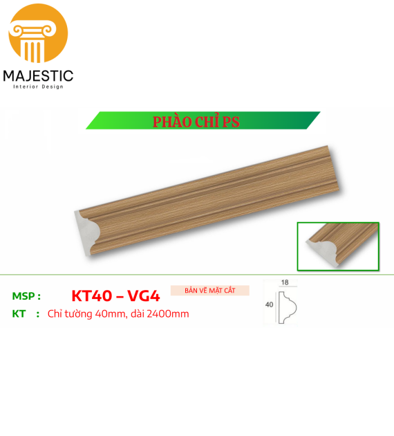 Chỉ Khung Nhựa Vân Gỗ 4cm VG4