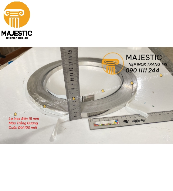 La Inox 1.5 cm Trắng Gương