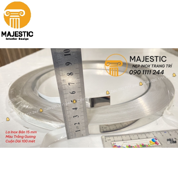 La Inox 1.5 cm Trắng Gương