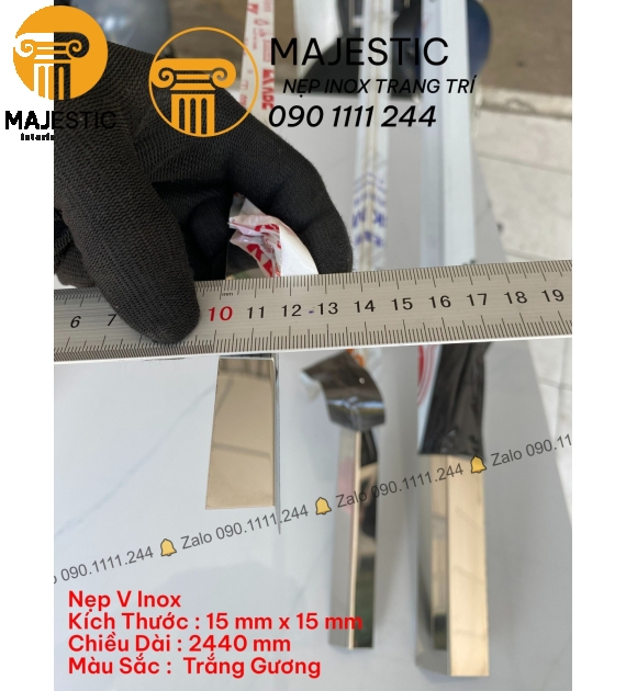 V15 inox - Trắng Gương