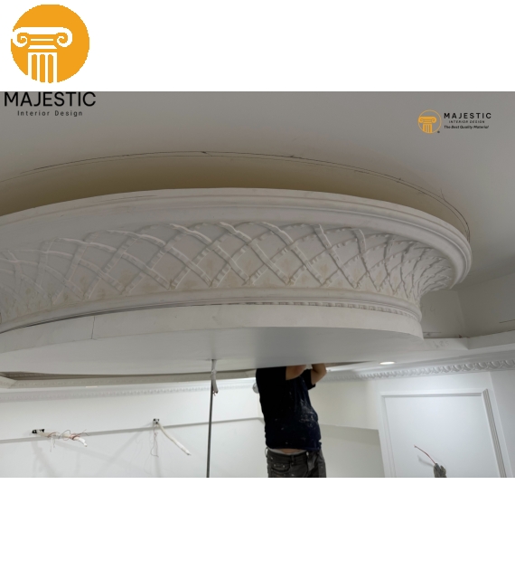 Phào Trần Cổ Điển Hoa Văn 303 mm Phào Máng PU GA-81167