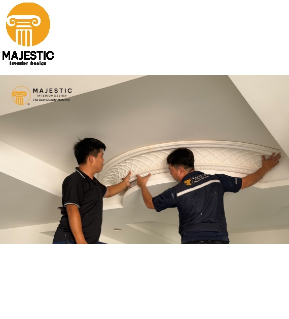 Phào Trần Cổ Điển Hoa Văn 303 mm Phào Máng PU GA-81167