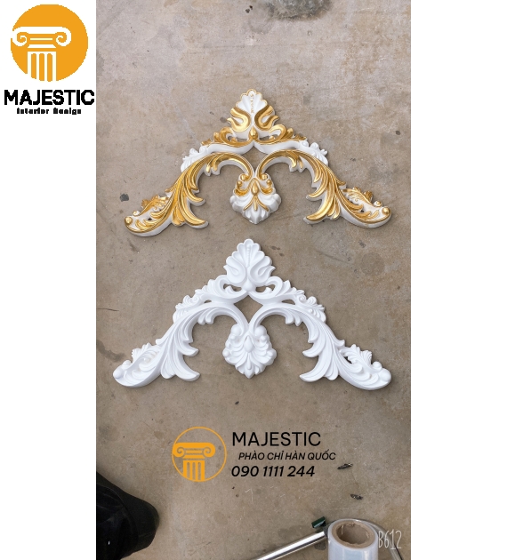 Phù Điêu Góc Phào Chỉ GH-80233 Dát Vàng