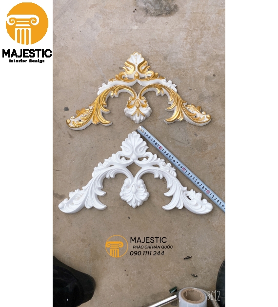 Phù Điêu Góc Phào Chỉ GH-80233 Dát Vàng